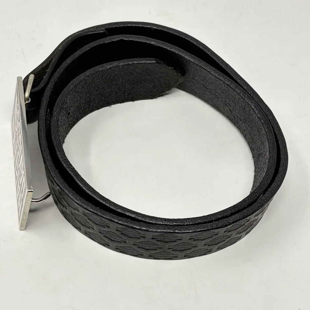 Harley-Davidson Women's Leather Belt 32 Purple Glitter Buckle USA 2006 Y2K
